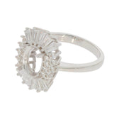 Sterling Silver Semi Mount Ring Setting Oval OV 9x7mm - Syzjewelry